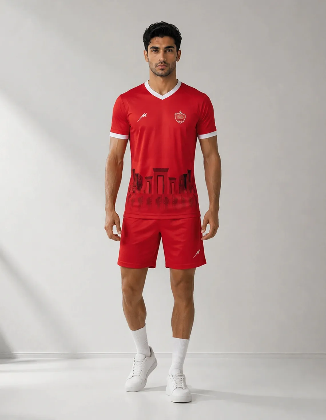ست تیشرت و شلوارک فوتبال مردانه Majid Persepolis Fan Set M