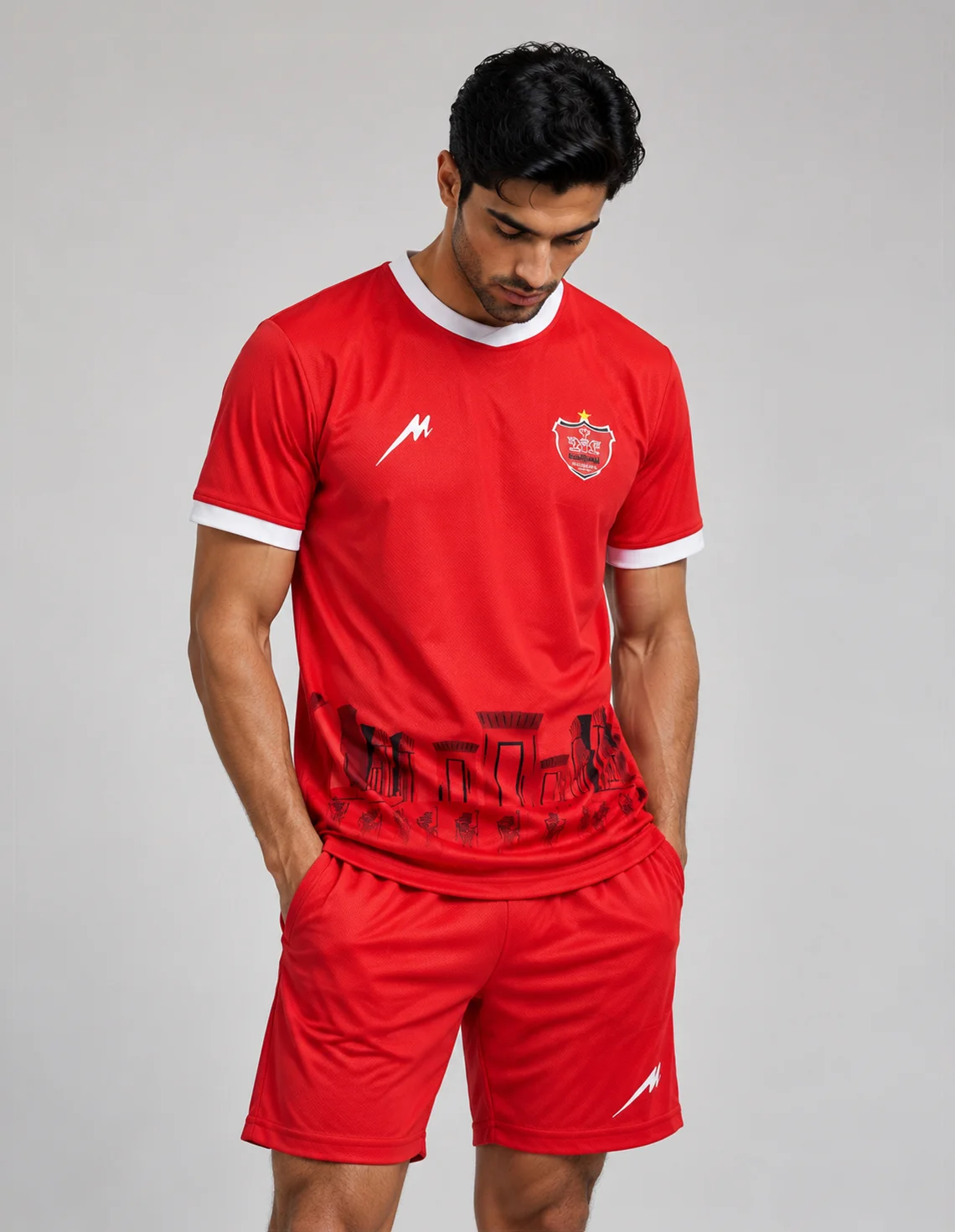 ست تیشرت و شلوارک فوتبال مردانه Majid Persepolis Fan Set M
